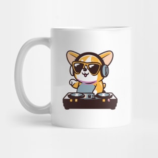 Cute Corgi plays Dj Music Funny Dog kawaii Mug